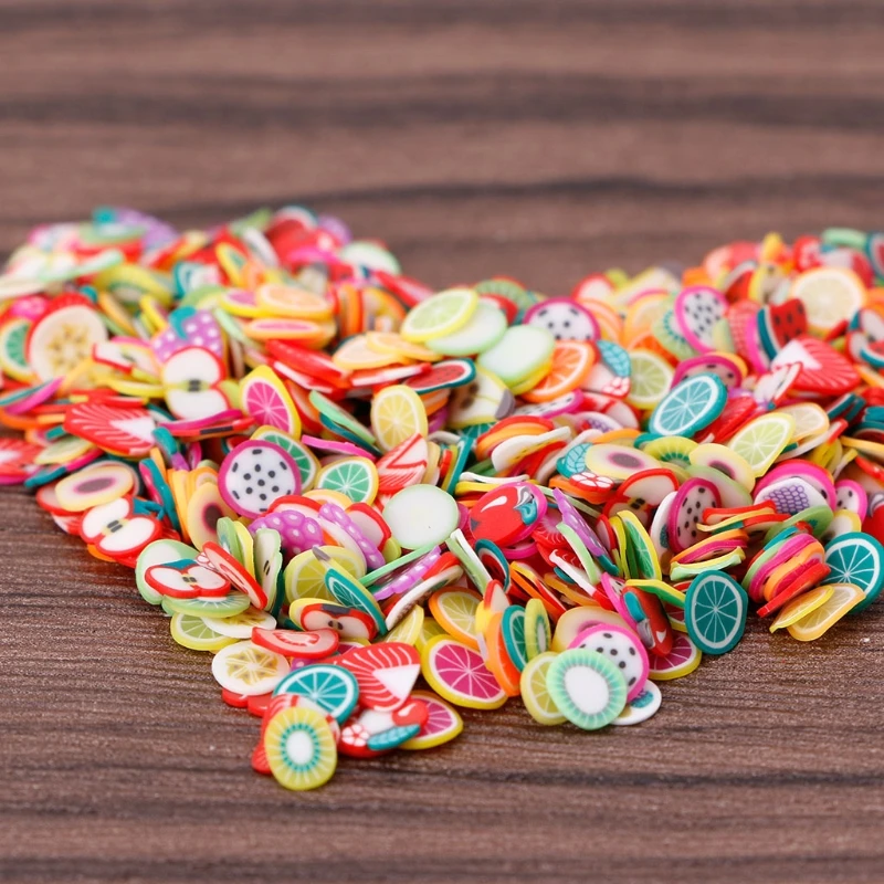 

1000PCS/Bag 3D Fruit Fur Shape Polymer Clay DIY Nail Art Tip Sticker Decoration