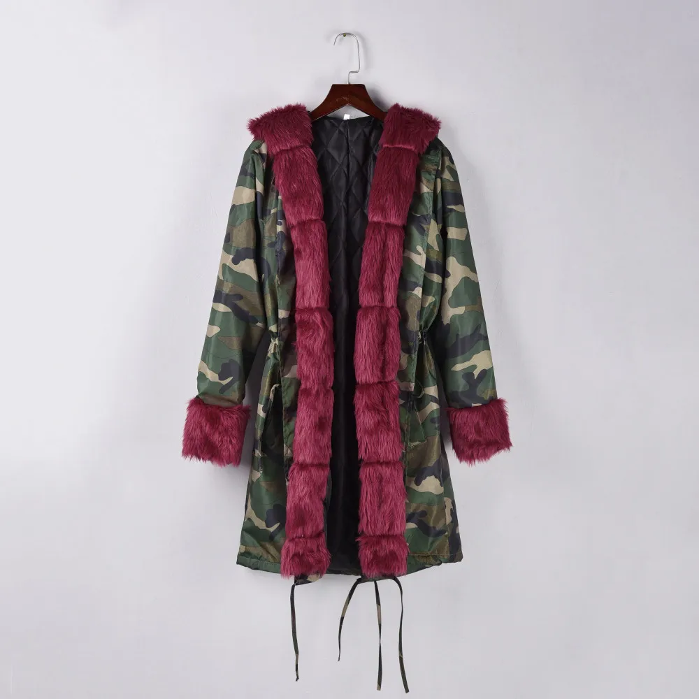 Страуса размера плюс зимние женские пальто с меховым капюшоном Теплая Зимняя парка куртки длинный утолщенный пуховик женские парки mujer N30