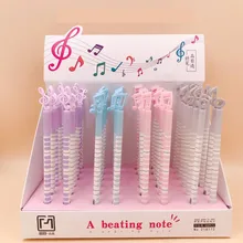 48 шт./лот Творческий канцелярские музыкальная нота силиконовые 0,5 мм черные чернила студентов гель ручка для школы офиса знак ручки