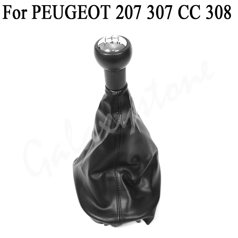 

5 Speed Car Gear Shift Stick Leather Gaitor Gaiter Knob For PEUGEOT 207 307 CC 308 PU Leather
