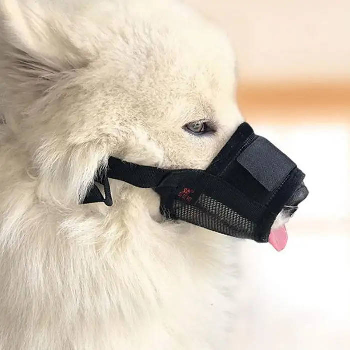 Pet Dog Puppy Stop Жевательная мордочка рот маска Безопасность мягкий Регулируемый дышащий чехол-капля