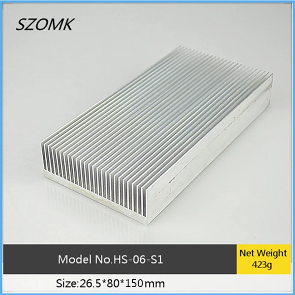

1 pc, high quality extruded aluminum heat sink 26.5*80*150mm electronic heatsink computer heatsink instrument case