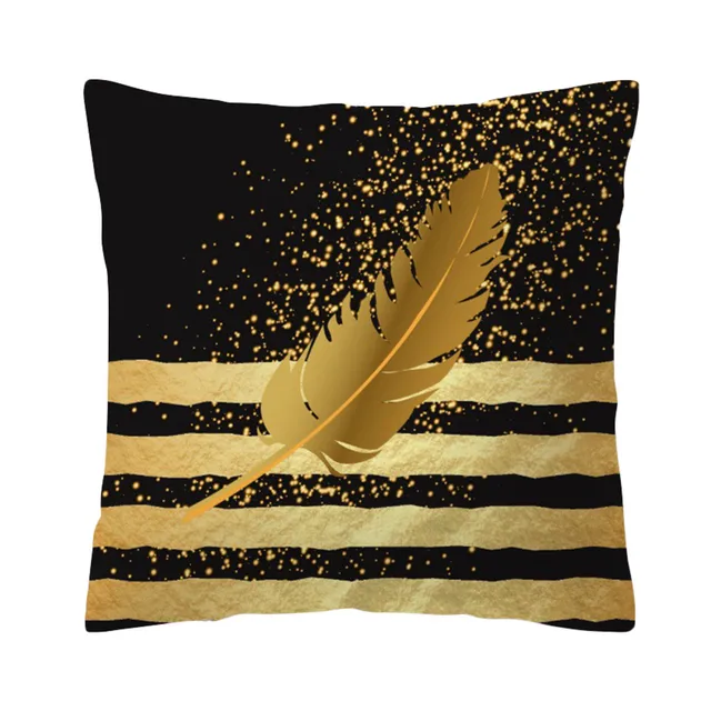 Throw PillowsRose Black Gold Cushion Cover Square Pillowcase Home