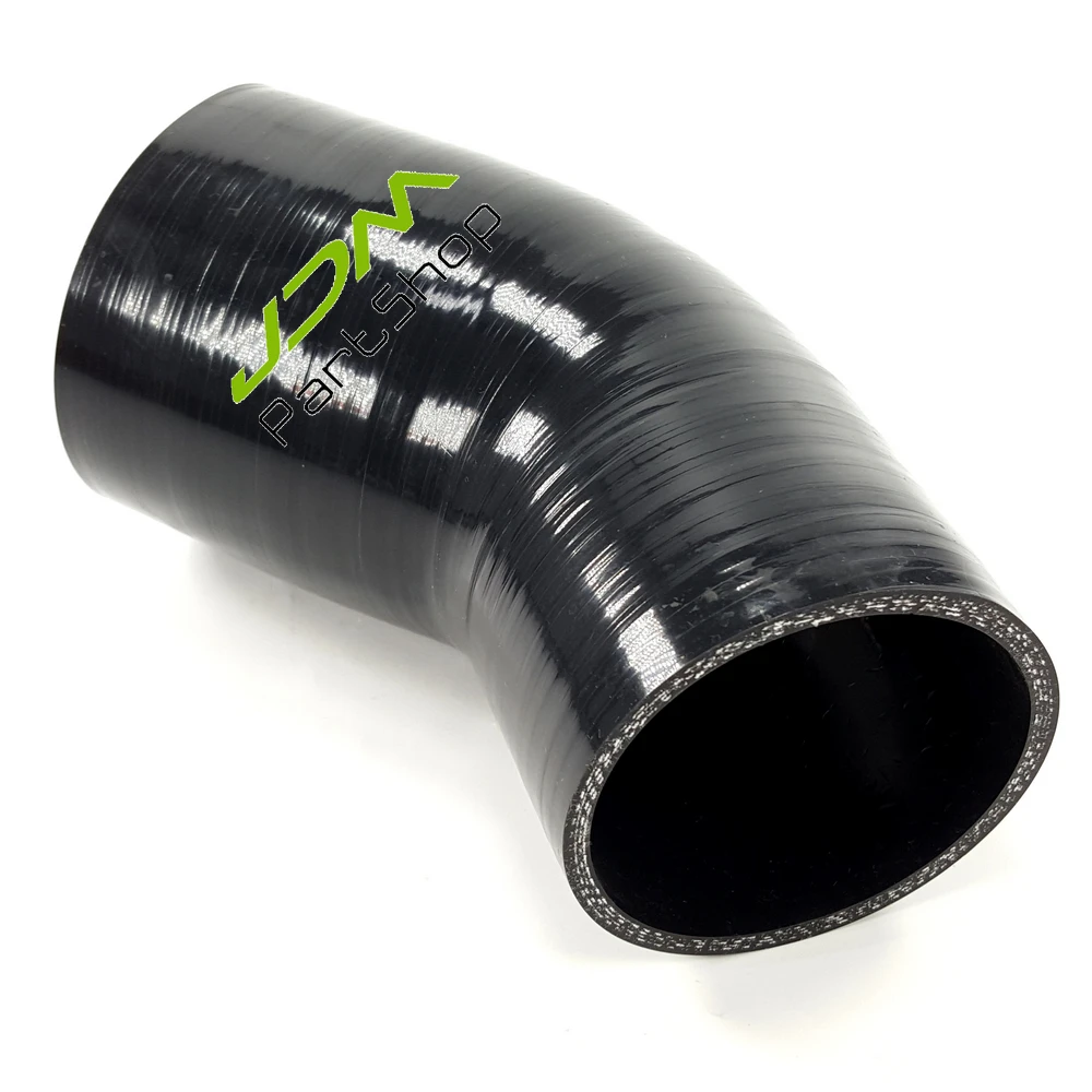 Universal 4.0" Inch 102mm 45 Degree 3 ply polyester Silicone Elbow Connector Joiner Turbo Hose Pipe Black