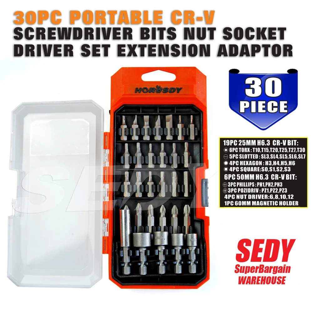 

HORUSDY  Portable Screwdriver Multi-function Screw Bit Hex Nut  Set Socket Wrench  Metal Key Hand Tool Parts