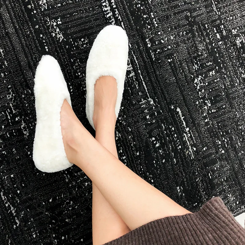 

Walking shoes 2018 autumn and winter white wool shoes women's flat walking shoes A6A1-A6A8