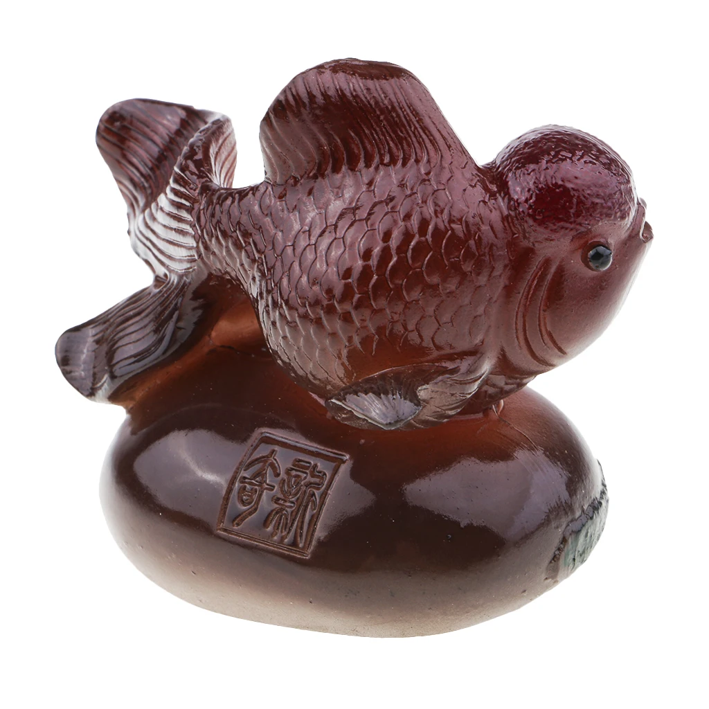 Change Color Tea Pets Goldfish Figurine Chinese Tea Ceremony Decor Supply Yellow