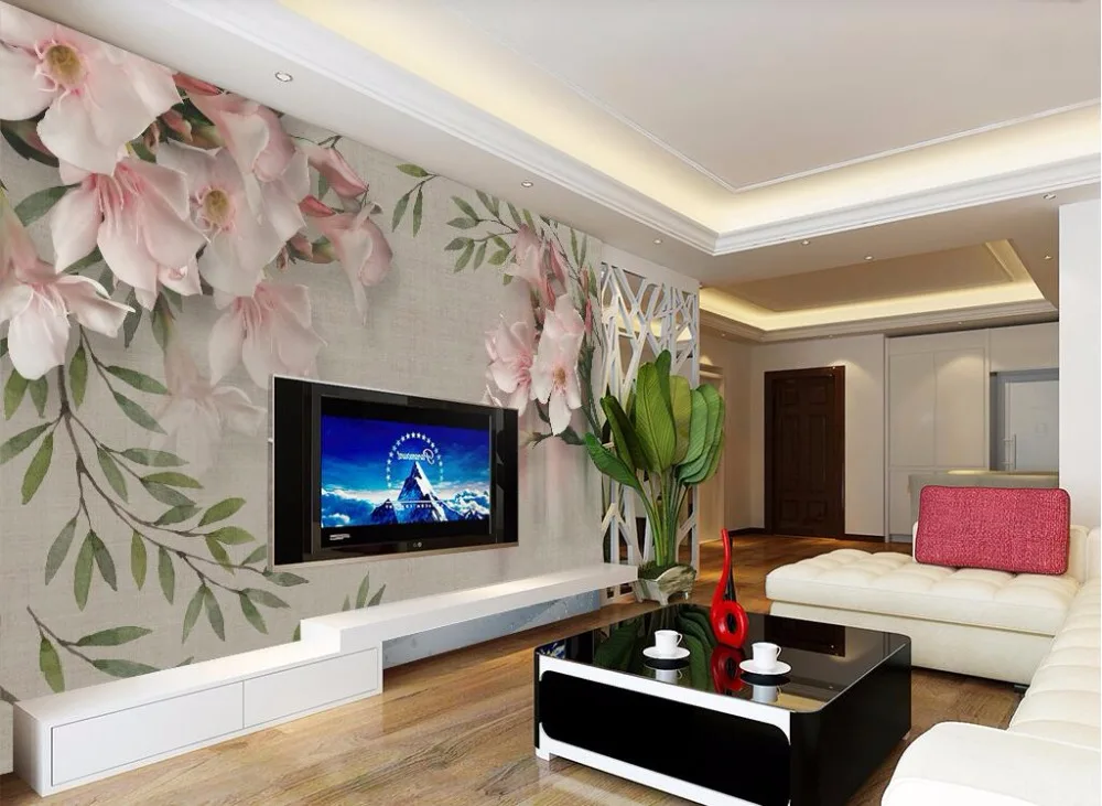 Beibehang пользовательские обои Винтаж элегантный розовый цветочный диван ТВ фон стены домашний Декор Гостиная Спальня Фреска 3d обои