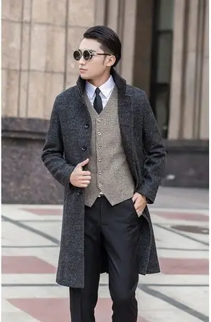 Новое поступление модное шерстяное пальто мужская верхняя одежда высокого качества размера плюс S M L XL 2XL 3XL 4XL 5XL 6XL 7XL 8XL 9XL 10XL - Цвет: dark grey