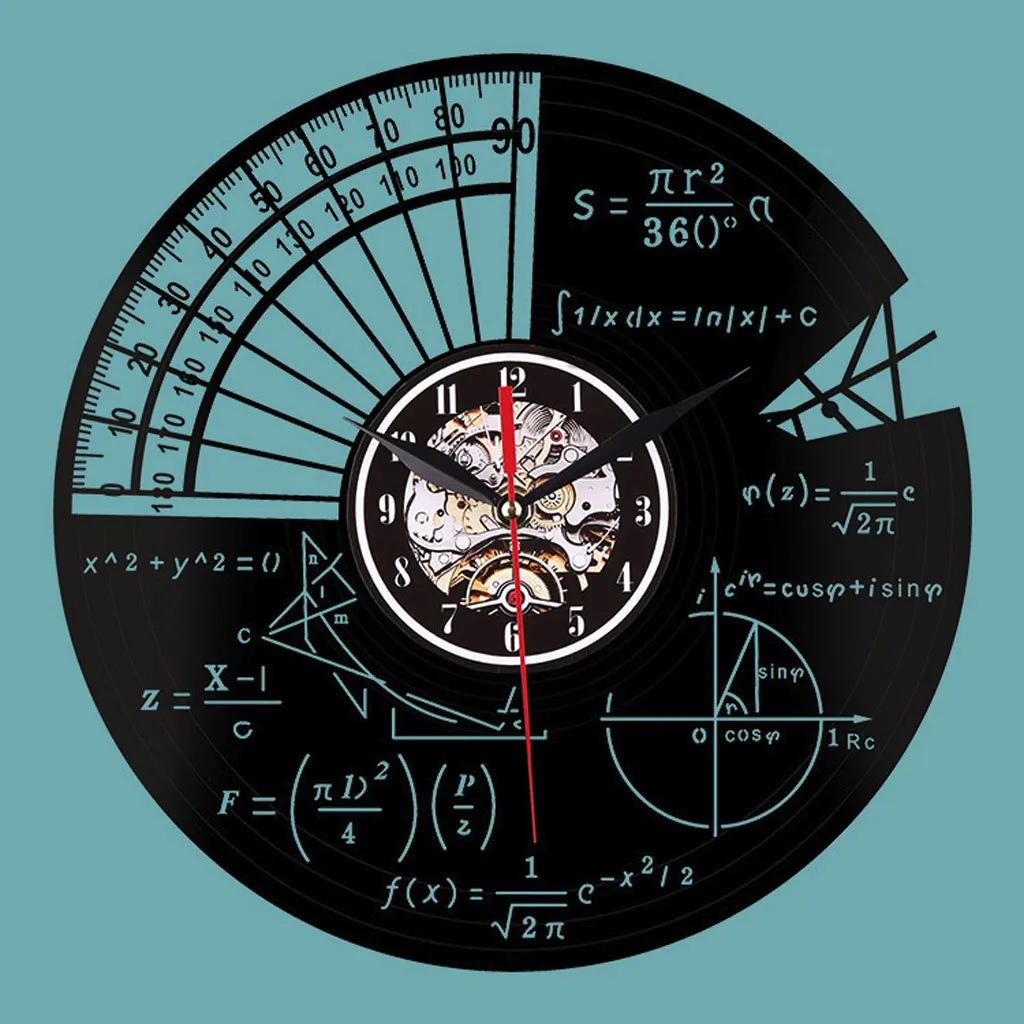 Математическая формула с узором, не тикающие бесшумные античные резиновые настенные часы для дома, настенные часы, современный дизайн для гостиной, Новинка