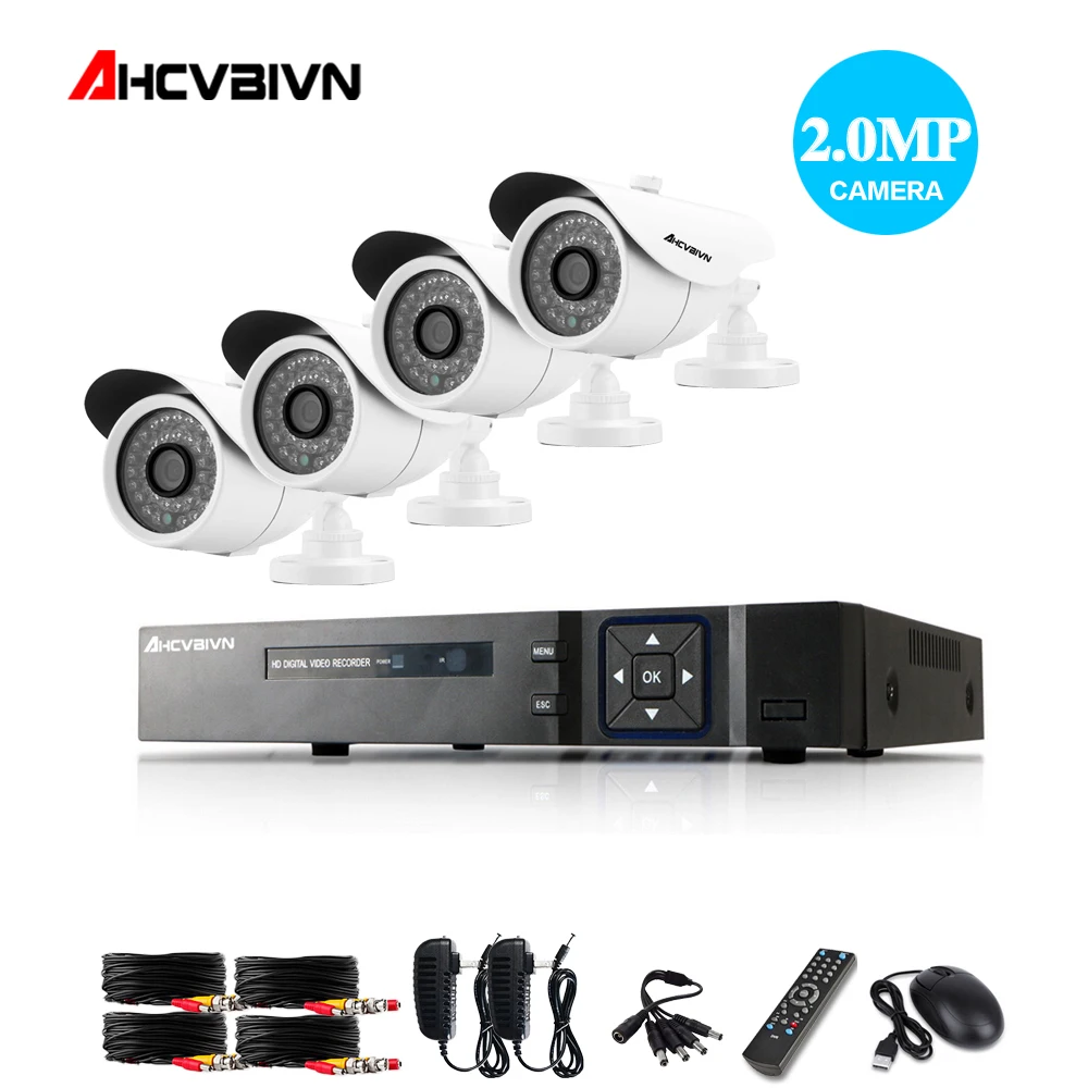 Камера видеонаблюдения AHD 4 канала 1080P NVR DVR HDMI видеовыход шт. 3000TVL 2 МП IP|Система