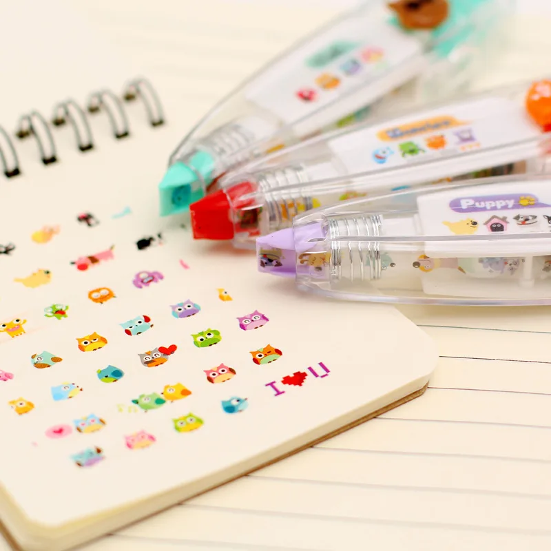 Tapes Cute Cartoon Diary Letter Decorative Stickers for School Stationery Owl Correction Tape Sticker
