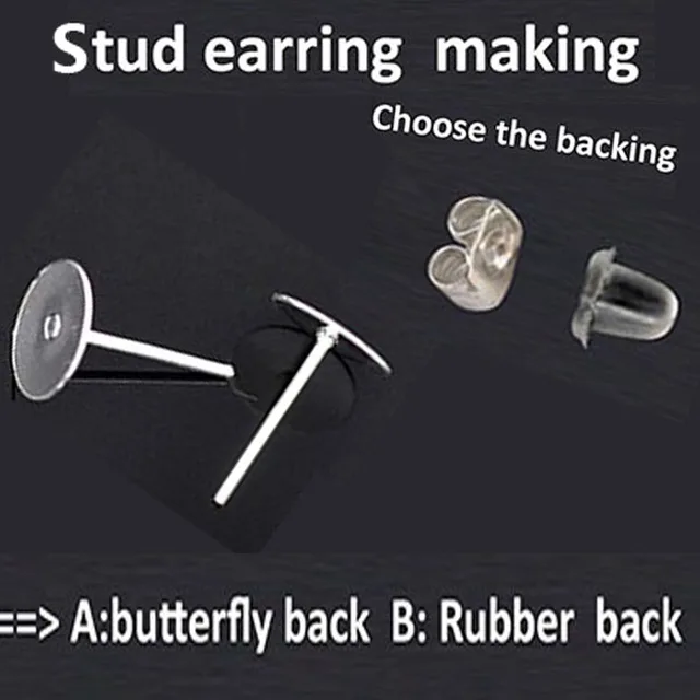Online 1000 Pieces Nickel Free Surgical Steel Stud Earnuts And 1000 Pieces Nickel Free Surgical Steel Stud Earnuts And 8mm Flat Pads Silver Earring Posts With Back Stoppers