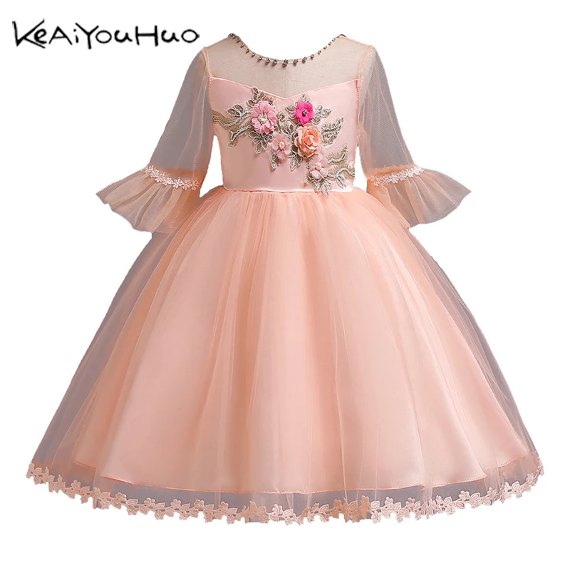 

Girls Dress Elegant Summer Kids Party Dresses For Girls Princess Flower Wedding Dress For Kids Spring Chiffon Children Clothes