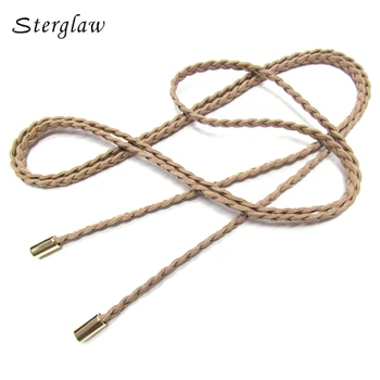 

160x0.7cm15color high quality woman dresses thin Weave belt female Simple leather braided belt Women's ceinture femme 160cm B210