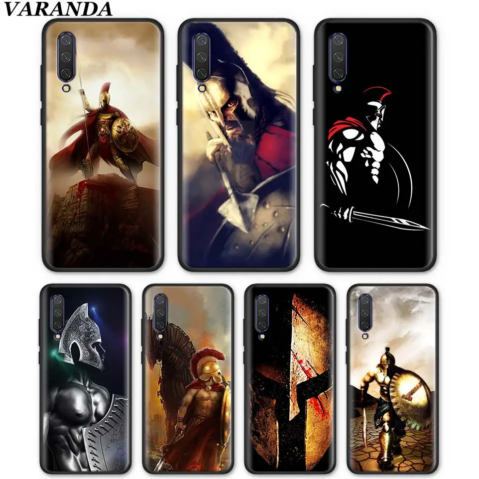

Spartan warrior Silicone Case for Xiaomi Mi A1 A2 Lite 5X 6X 9T CC9 CC9E Poco F1 Black Soft TPU Cases Coque