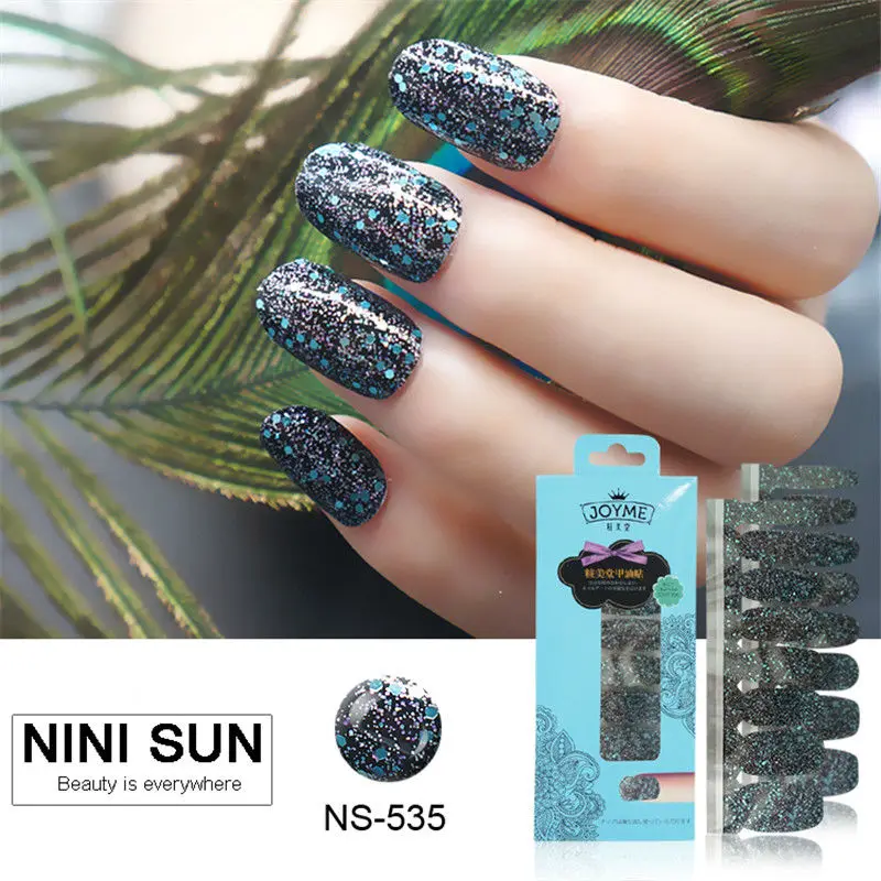 16pcs Stickers On Nails Polish Strips Nail Art Tips Stickers Decoration