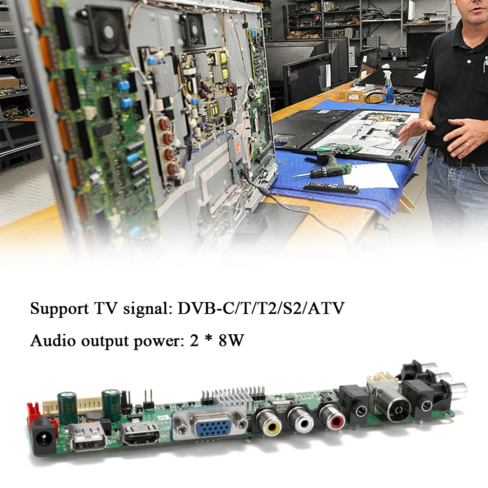 3663 цифровой сигнал DVB-T2 DVB-T/C универсальный ЖК-ТВ контроллер драйвер платы + 7 Кнопка ключа + инвертор CCFL