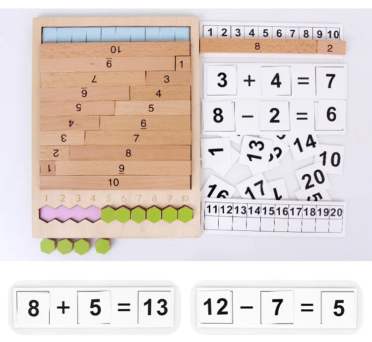 Математическая игрушка деревянный Монтессори Обучающие, развивающие игрушки для Дети Детские подарки Мультипликация деление сложение и