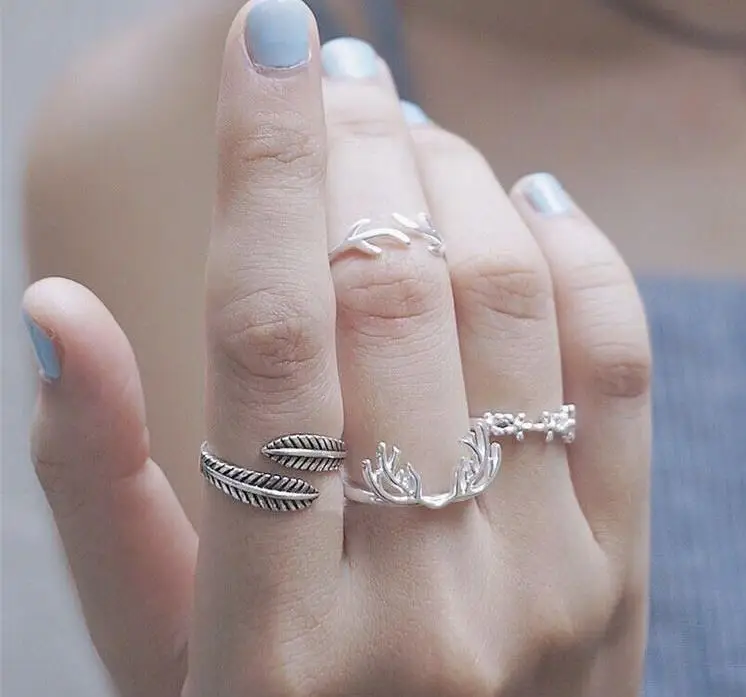 SMJEL, женское серебряное кольцо, 925, Рождественские оленьи рога, кольца для женщин, регулируемый размер, новинка, Черная пятница, ювелирные изделия, anillos mujer