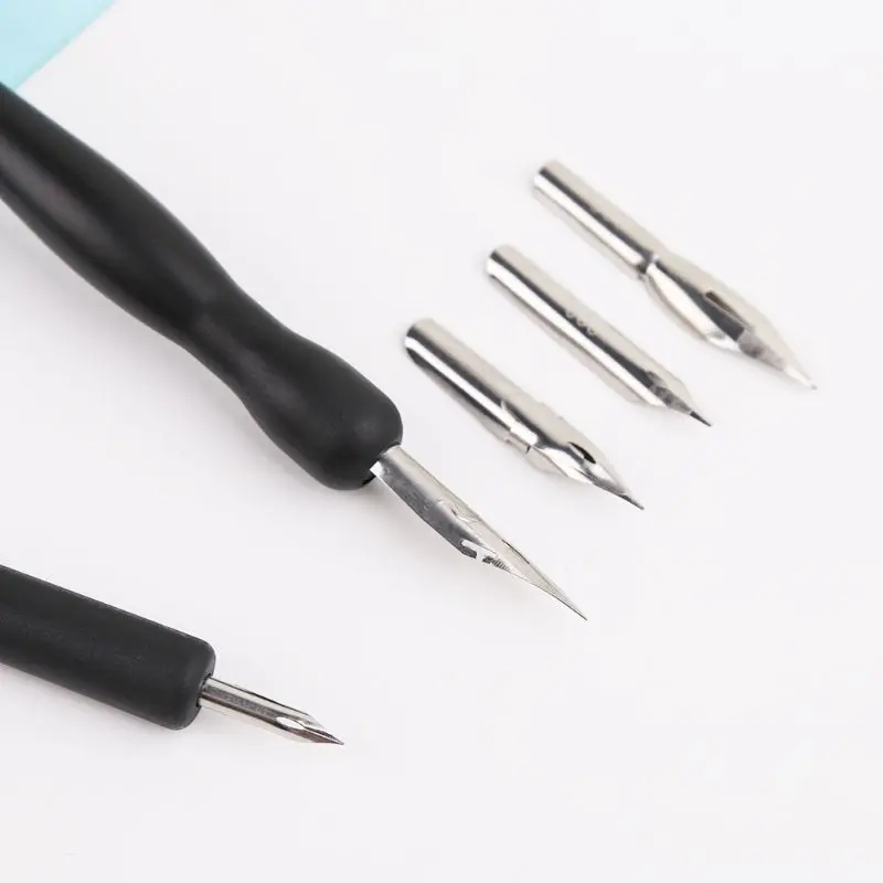 

1 Set Manga Dip Pen Holder Set Comic Drawing Painting Tools Kit Calligraphy + 5 Nibs New Hot