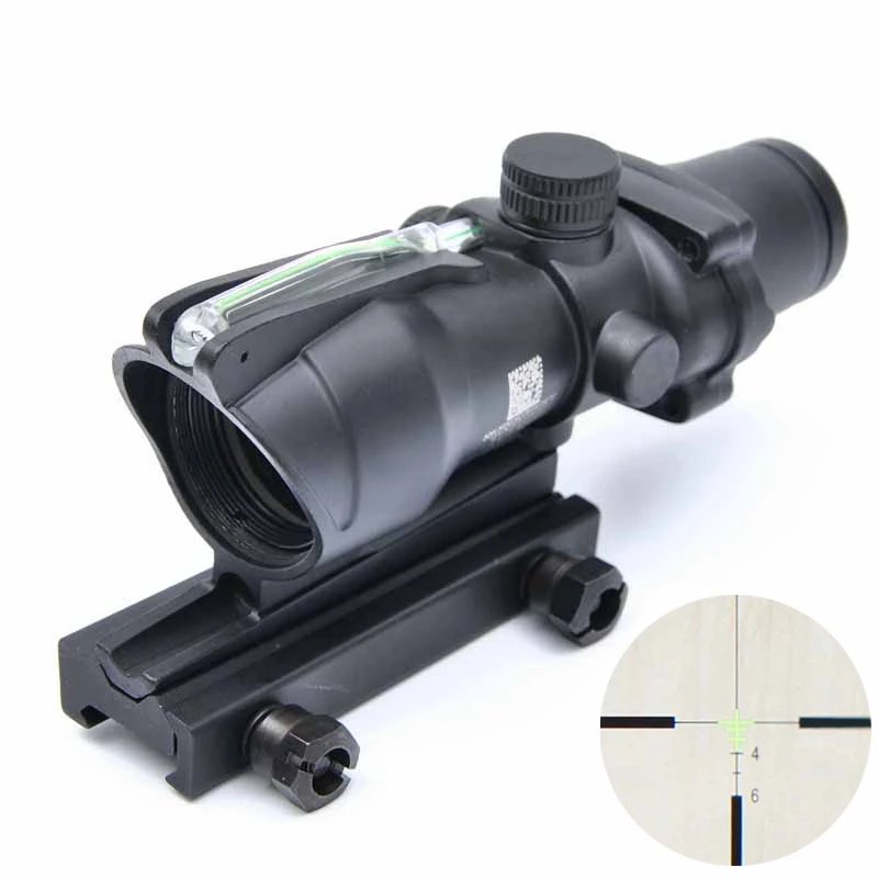 ACOG 4X32 оптика из настоящего Волокна Красная точка с подсветкой прицел тактический