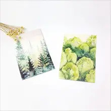 30Pcs/Pack Nature Forest Plants Hand Draw Watercolor Painting Postcard DIY Envelope Gift Card Mini Message Card Paper Bookmark