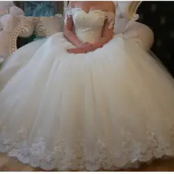 На заказ 2016 Новое Кружевное бальное платье свадебное платье с открытыми плечами свадебное платье robe de mariage с открытыми плечами Vestido de noiva