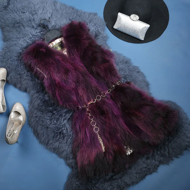 Женский жилет из натурального меха енота на осень и зиму|real raccoon fur vest|raccoon vestouterwear