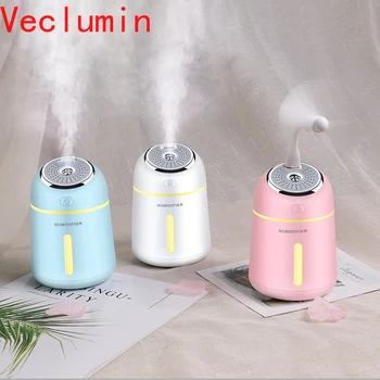 

New 3 in 1 Small Q Humidifier Mini Ultrasonic Car Fogger Led Night Light USB Fan Essential Oil Aroma Diffuser Air freshener