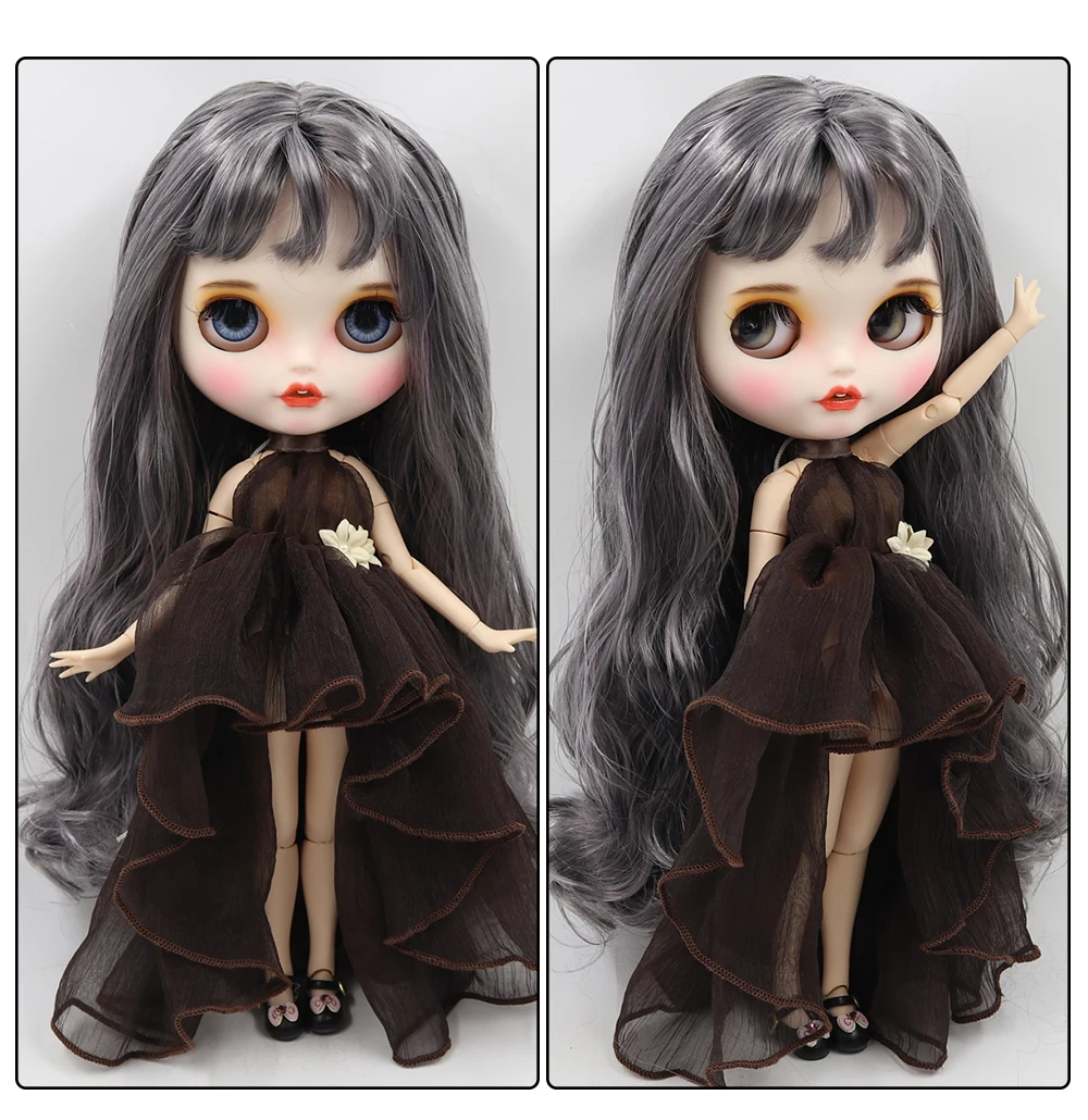 Camila – Premium Custom Neo Blythe Doll with Silver Hair, White Skin & Matte Smiling Face 1