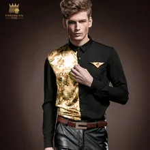 FANZHUAN новая личность мужской Для мужчин, мужские облегающие брюки; эластичные осенние роскошные, Висячие шить платье с принтом рубашка 14203 одежда