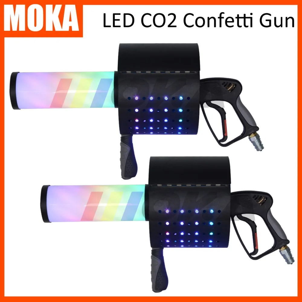 2Pcs/lot LED CO2 Confetti Gun Stage Effect CO2 Jet Machine 7 Colors CO2