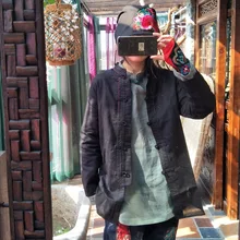 Женские свободные хлопковые льняные куртки в стиле ретро, Женская Осенняя винтажная верхняя одежда, пальто, женское однотонное пальто, весеннее пальто