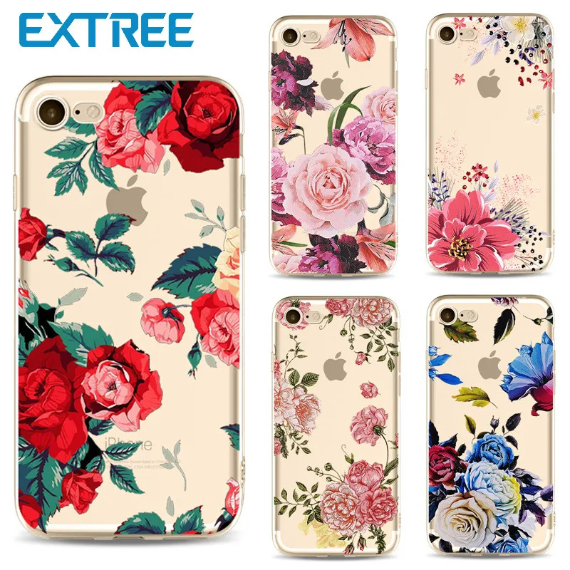 EXTREE Painted Phone Soft Shell Transparent TPU Protective Cover Case for IPhoneX/8/8plus/7/7plus/6s/6splus/5s/5c/5/4s/4 |