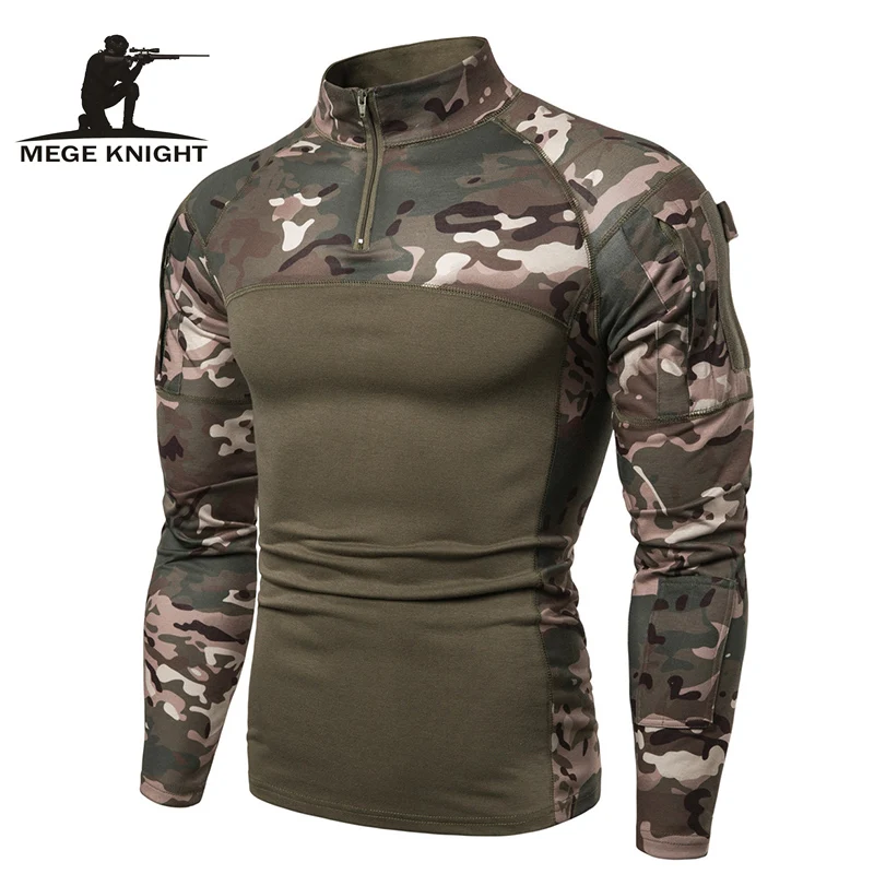 Kaufen Mege Camouflage Taktische Militärische Kleidung Combat Shirt Assault Multicam ACU langarm Armee Engen T hemd Armee USMC Kostüm
