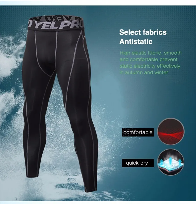 Yuerlian New GYM Compression Bodybuilding Pantalones Hombre Fitness Tights Trousers Sweat Pants For Men Sport Running Leggings
