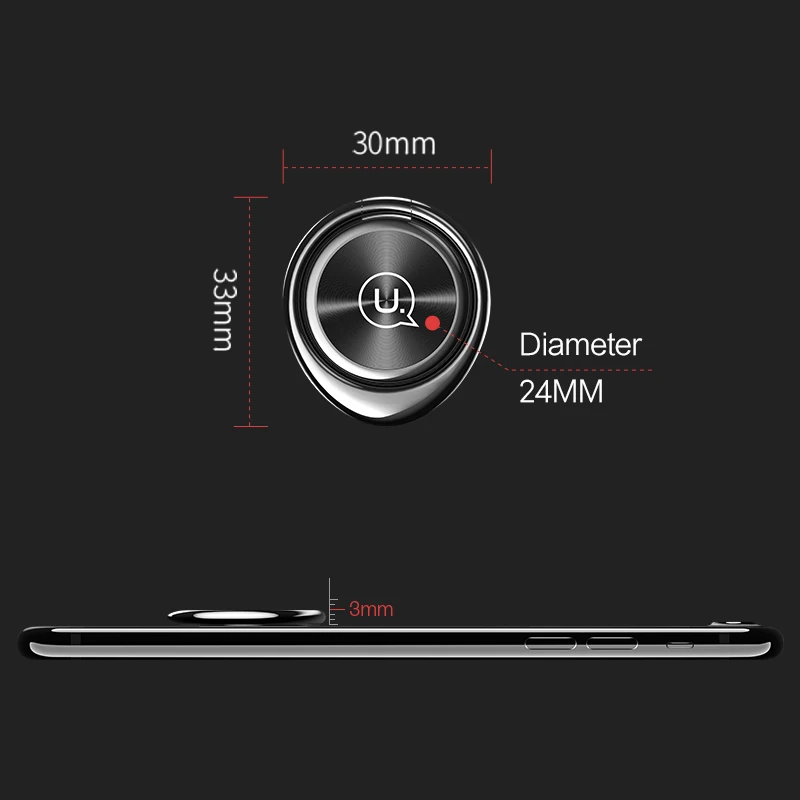 USAMS Magnetic 360 Degree Metal Mobile Phone Holder Universal phone Ring Bracket For iPhone Samsung ipad Table
