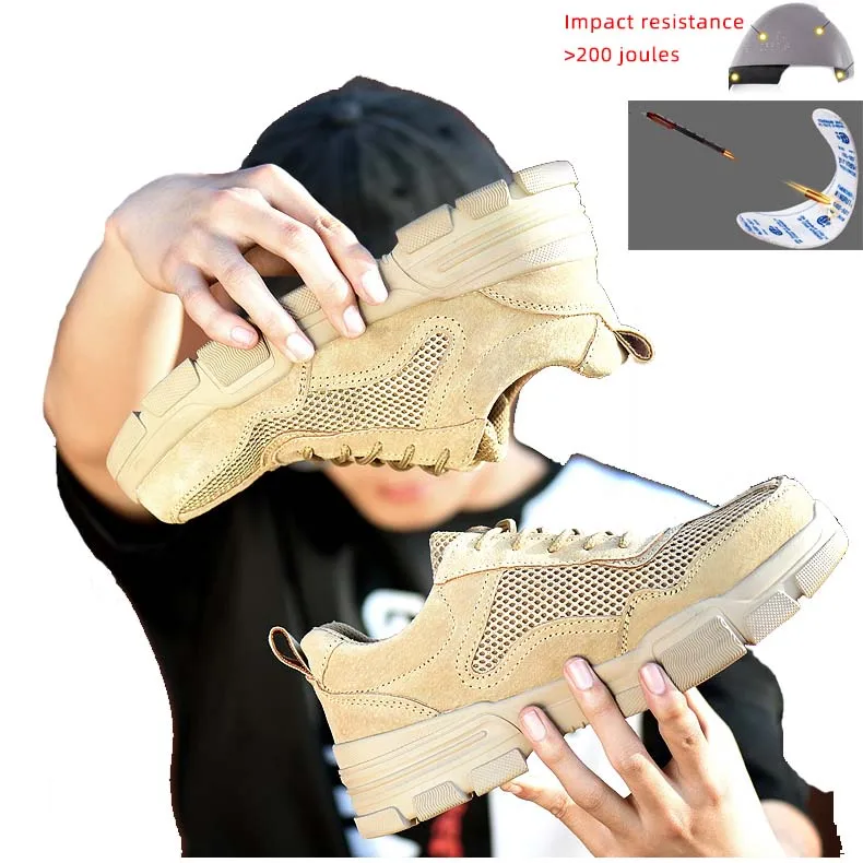 

Safety shoes male summer protection stab-resistant penetration welder Deodorant work shoes men lightweight fashion