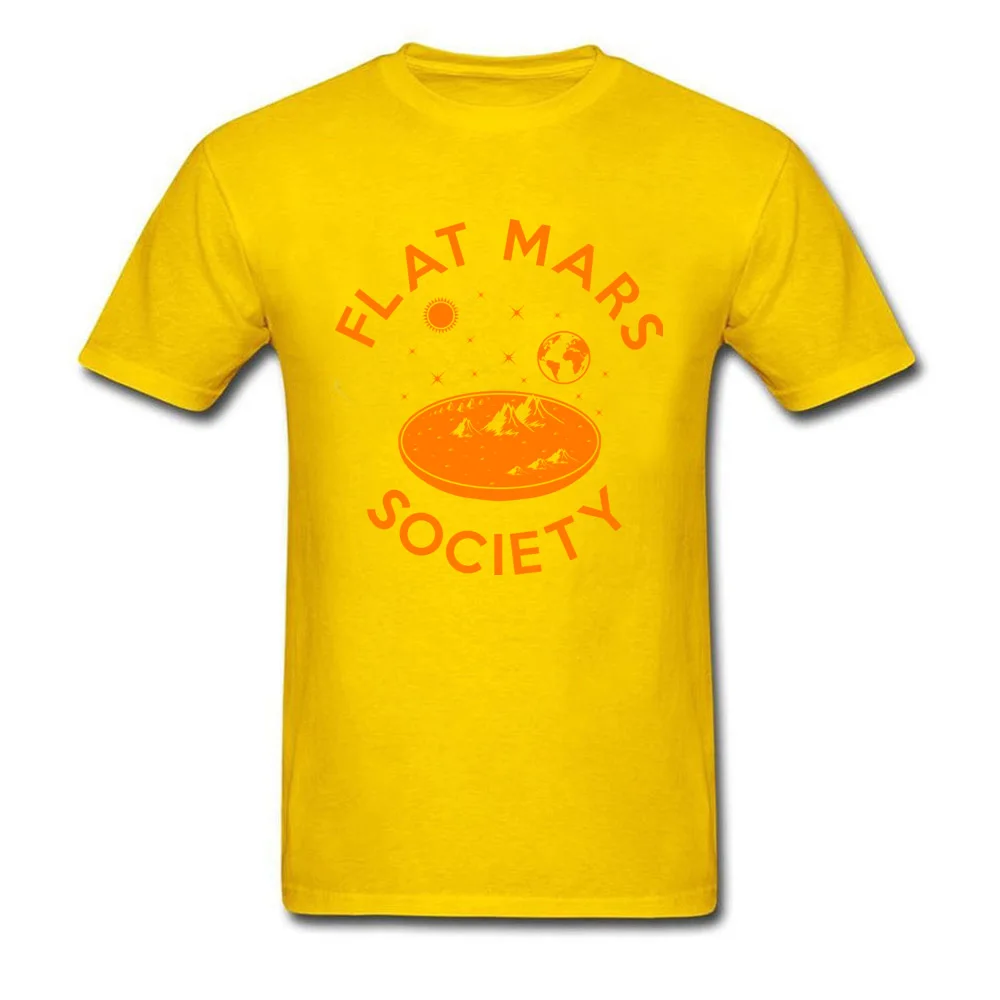 Flat mars society Pure Cotton Top T-shirts for Adult Short Sleeve Crazy Tops Tees Plain Summer Round Neck Tees Normal Flat mars society yellow