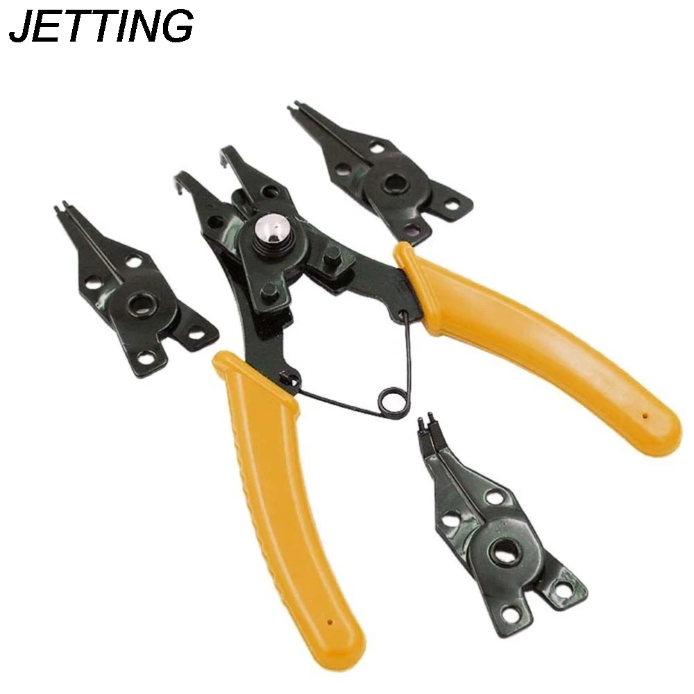 

JETTING 1 Set Multifunction Pliers 4 Tips in one Snap-ring Pliers with Circlip E-clip Snap Rings Set Hand Tools 2 Colors