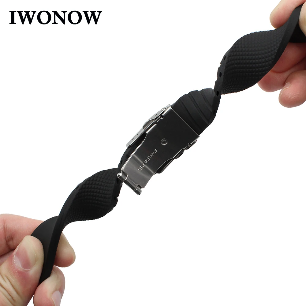 

Genuine Rubber Watchband 21mm 22mm +Tool for Certina Victorinox Resin Watch Band Quick Release Strap Steel Buckle Bracelet Black