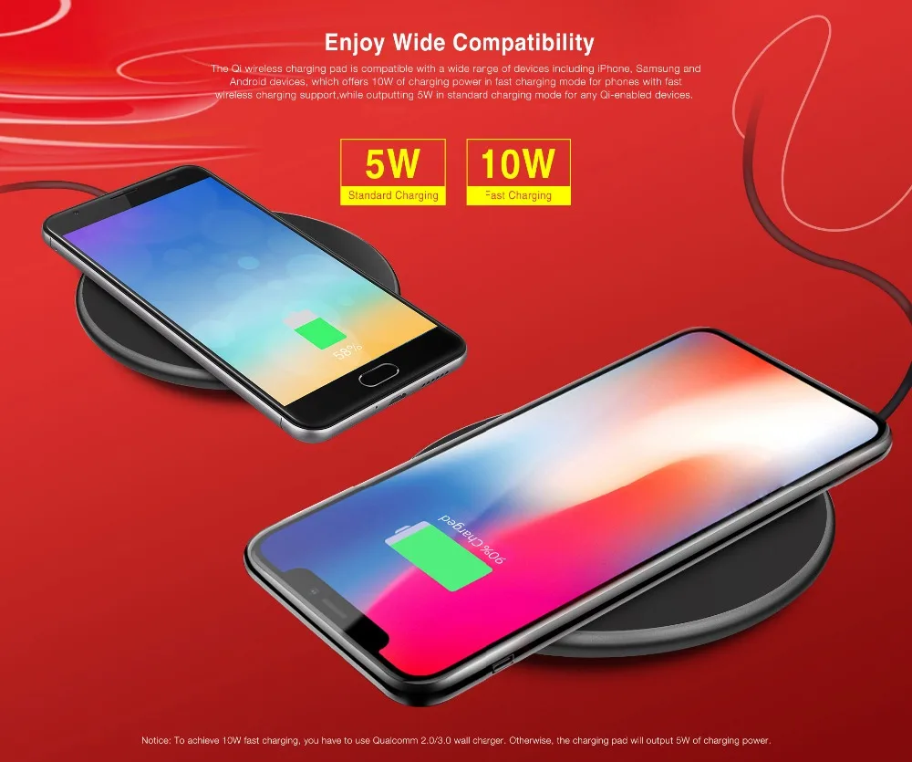 Оригинальный Ulefone UF002 10 W Беспроводной быстро Зарядное устройство для iPhone X/XS Max XR 8