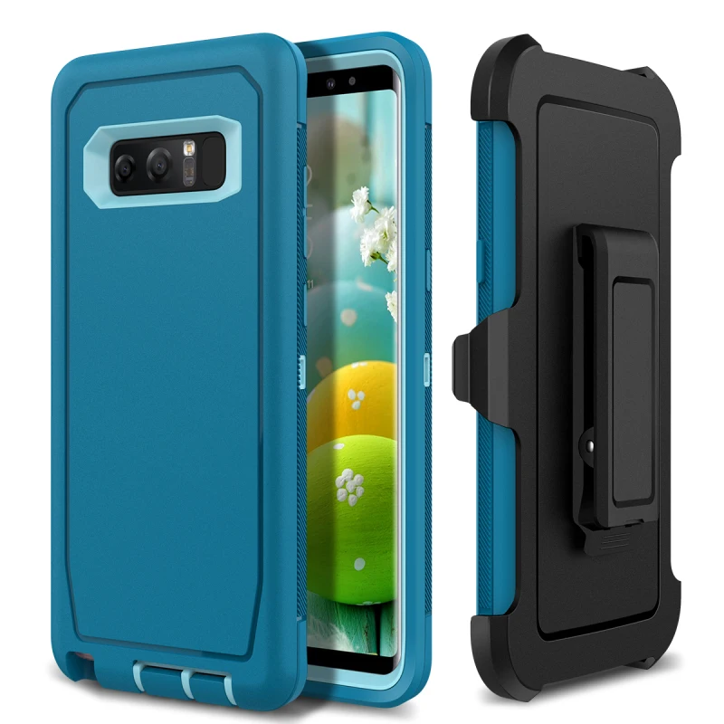 Защитный противоударный чехол для samsung Galaxy S10 Lite S10plus S9 S8 plus для Note8 Note9 с кобурой и зажимом для ремня - Цвет: Небесно-голубой