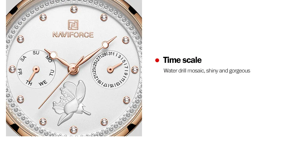NAVIFORCE Роскошные брендовые кожаные кварцевые часы для женщин модные наручные часы простые популярные женские часы Relogio Feminino