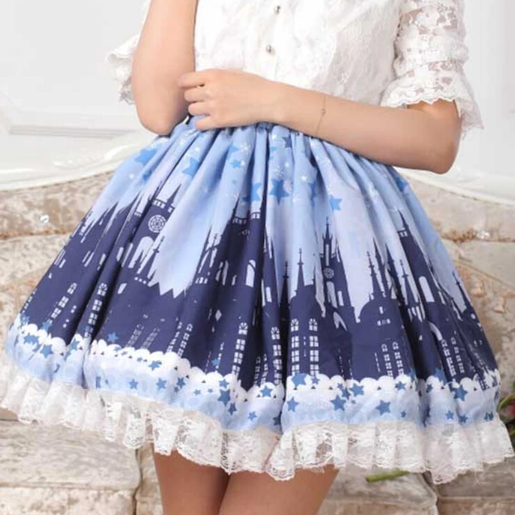 lace skirt blue
