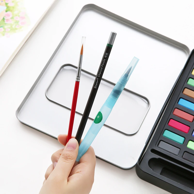 Art 36 color solid watercolor pigments for primary and middle school students to practice watercolor painting