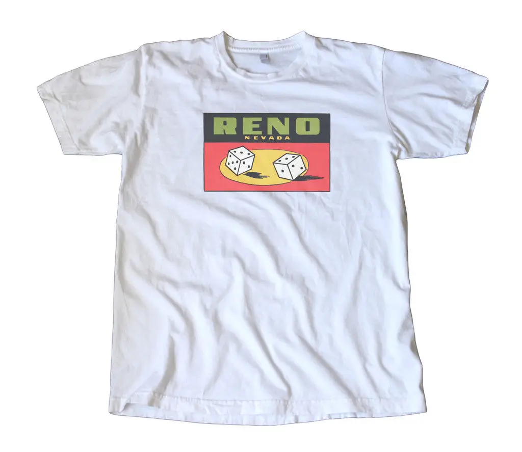 Reno Nevada Vintage Travel Decal T Shirt Gambling! Summer Men'S fashion