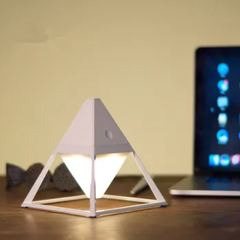 

Aluminum pyramid creative usb charging energy-saving led night light moon lamp free shipping 17