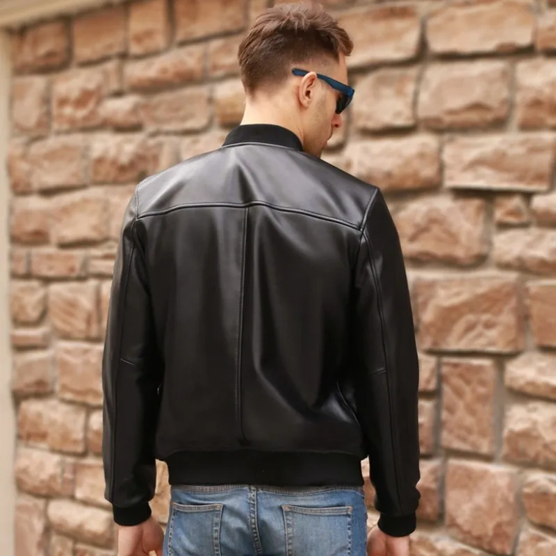 Large Size 5XL Sheepskin Slim Aviation Genuine Leather Bomber Jacket Men Real Leather Flights Jacket Black Aviator Pilot Coats Large Size 5XL Sheepskin Slim Aviation Genuine Leather Bomber Jacket Men Real Leather Flights Jacket Black Aviator Pilot Coats